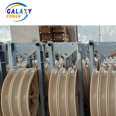 سه بلوک سیمی کابل هادی چرخ نایلونی برای خط انتقال